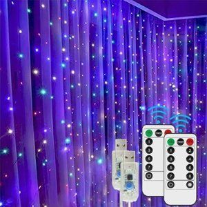 LED Fairy 8 Modes Waterproof String Twinkle Lights USB Powered 2 Pack